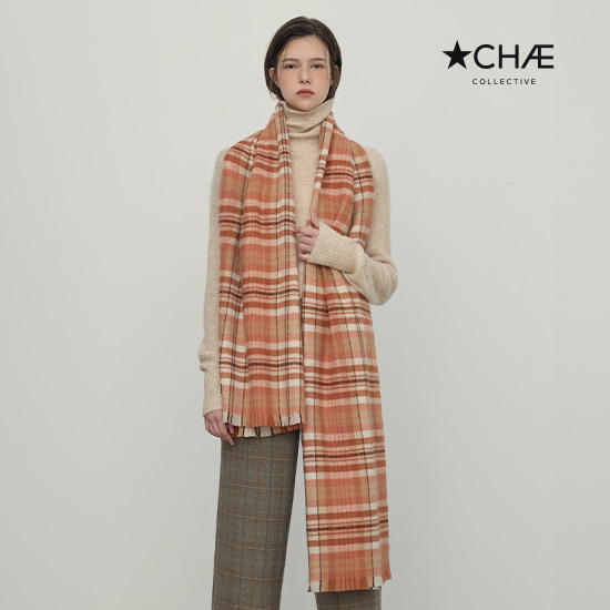 [최초가159,000원] 25FW 메리노울100 체크 숄 머플러 3