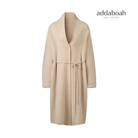 [최초가 179,000원] 25FW 라쿤울 블렌디드 이중직 벨티드 니트맥시코트 4