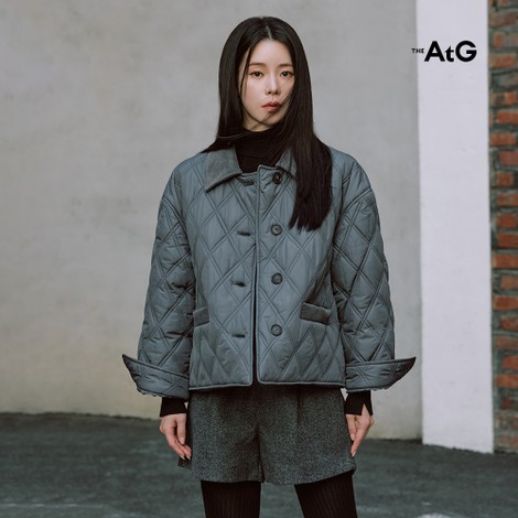 코듀 카라 퀼팅 패딩