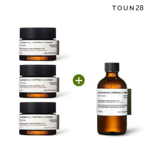 [삼성카드5%할인]기본] 톤 28 해남 병풀 새벽크림 50g x 3통 +  펩타시카 토너 250ml x 1통