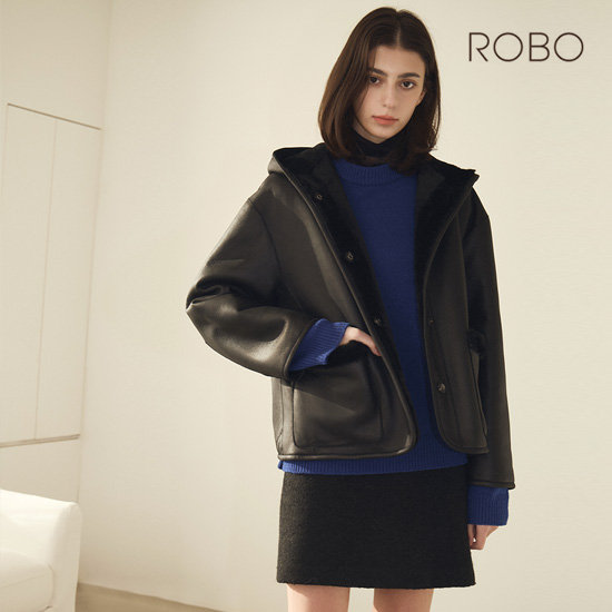 로보 25FW 후드 무스탕 숏코트 1종 4