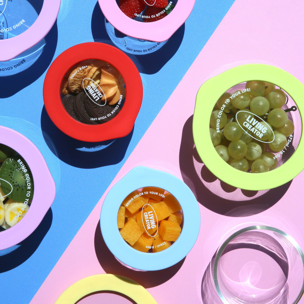 한눈에 보이는 유리용기 동그락 1세트(236ml+427ml)(3colors)