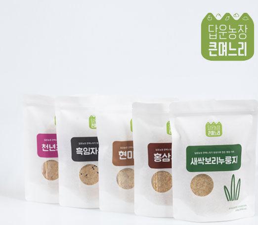 답운농장 큰며느리 누룽지 5종 10봉 홍삼 100g 2봉,천년초 100g 2봉, 흑임자 100g 2봉, 현미 100g 2봉, 새싹보리 100g 2봉 2