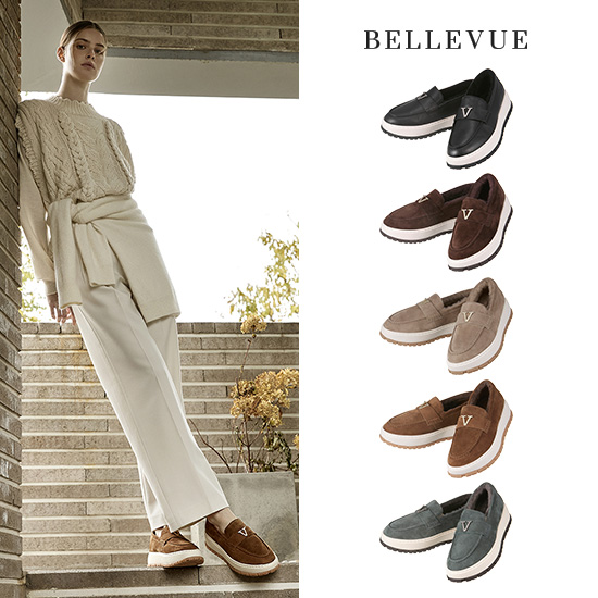 [BELLEVUE]벨뷰 로마 천연 양털 로퍼