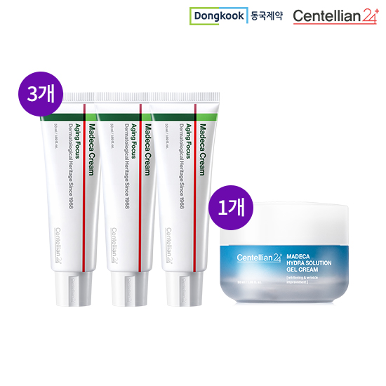 [동국제약] 마데카크림 에이징포커스 50mL 3개 + 진정 젤크림1개