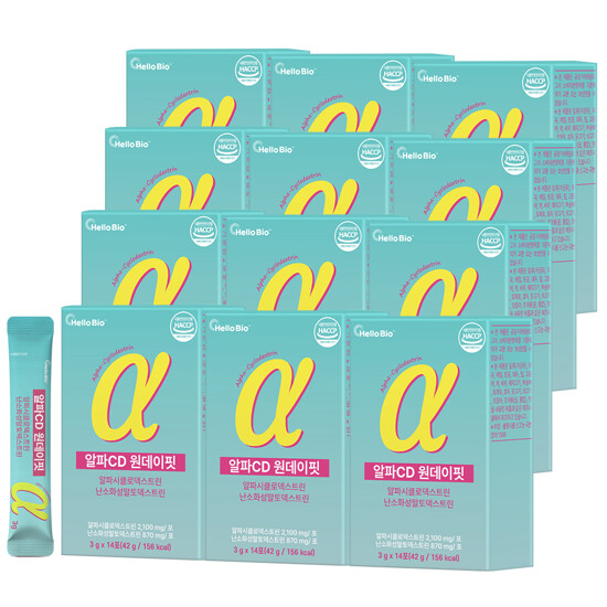 알파CD 원데이핏 알파시클로덱스트린 난소화성말토덱스트린 14포 6+6박스 총 168포