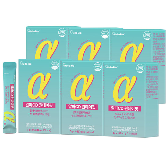 알파CD 원데이핏 알파시클로덱스트린 난소화성말토덱스트린 14포 6박스 총 84포