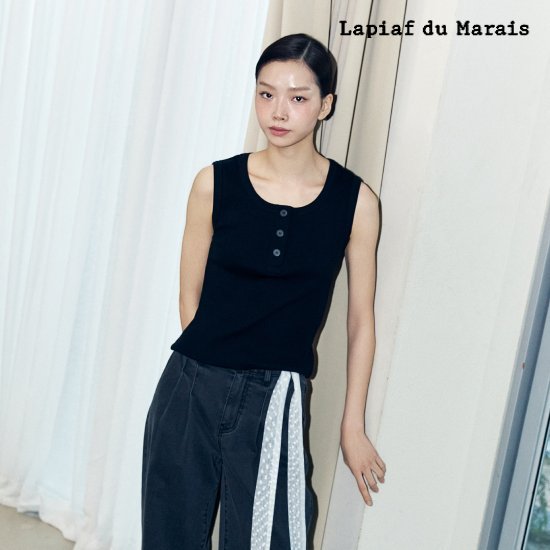 라삐아프 26SS 코튼 헨리넥 리브드 탑 3종 [런칭 가격 69,900원]