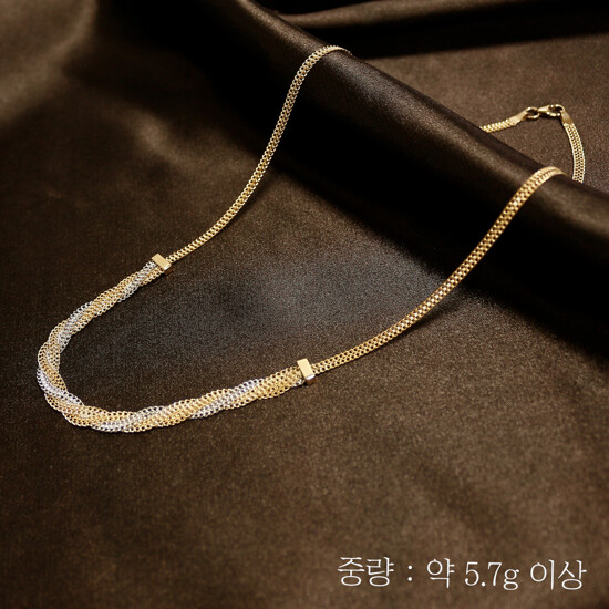 실로 18K 투톤 브레이드 목걸이 3