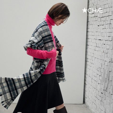 [최초가159,000원] 25FW 메리노울100 체크 숄 머플러