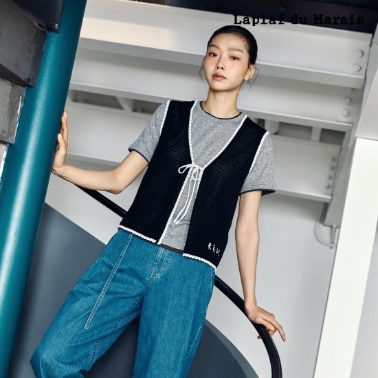 라삐아프 26SS 타이 포인트 뜨개 베스트 1종 [런칭 가격 69,900원] 2
