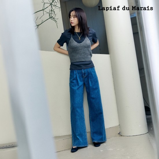 라삐아프 26SS 투턱 드레이프 데님팬츠 1종 [런칭 가격 69,900원] 3