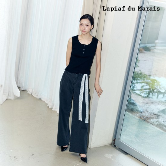 라삐아프 26SS 투턱 드레이프 데님팬츠 1종 [런칭 가격 69,900원] 4
