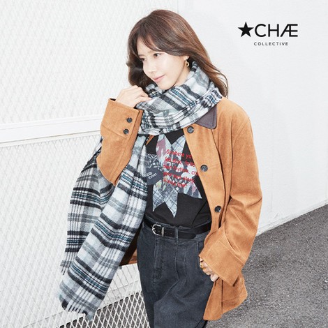 [최초가159,000원] 25FW 메리노울100 체크 숄 머플러 2