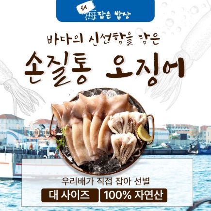 [해담은밥상] 손질통오징어 130g × 20미 (1팩/2미)