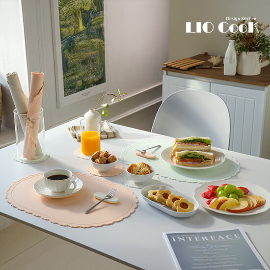 리오쿡 플래티넘 실리콘 테이블 매트 4인조 (12p)