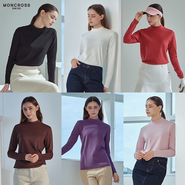 [단독방송] 몽크로스 최종가! 기능성 양면 기모 티셔츠 6종, 여성