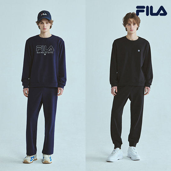 [런칭]26SS 남성 FILA 코튼테리셋업 상하의 4종(네이비,블랙)