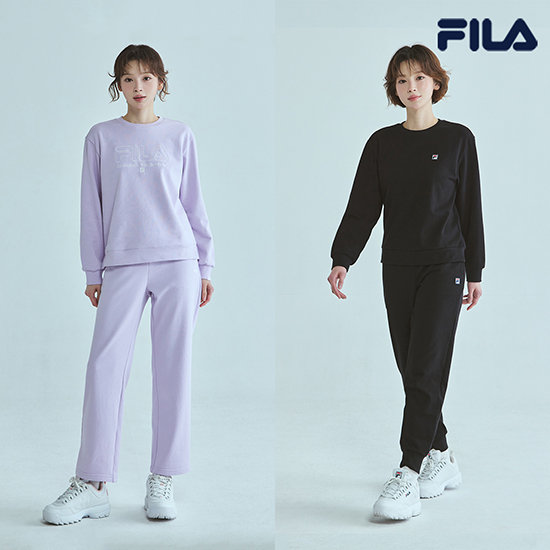 [런칭]26SS 여성 FILA 코튼테리셋업 상하의 4종(라벤더,블랙)