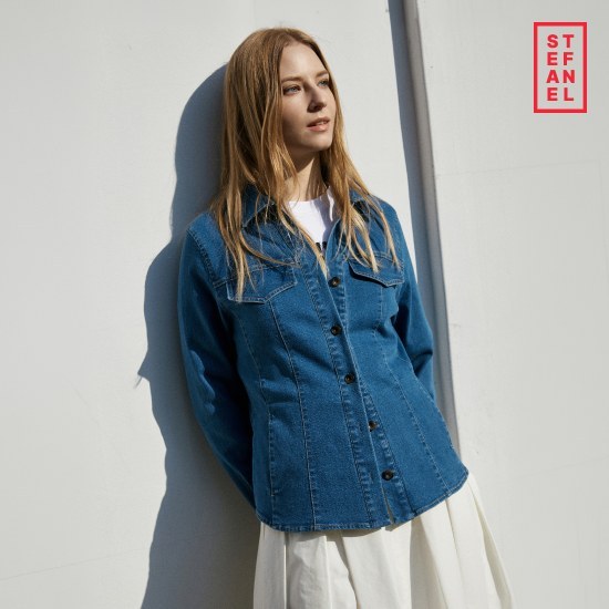 스테파넬 26SS 스티치 데님 셔츠 자켓[런칭 가격79,900원] 2