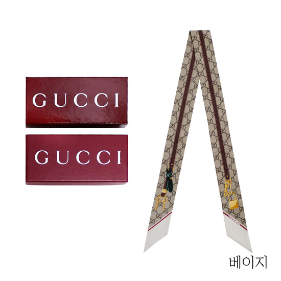 구찌 GG로고 실크 넥 스카프(784959)