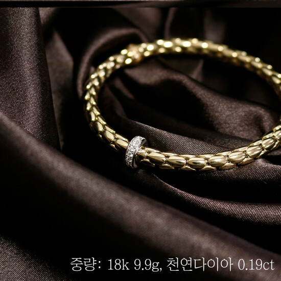 키멘토 18K 4.5mm 이터니티 다이아 스트레치 스프링 팔찌 3