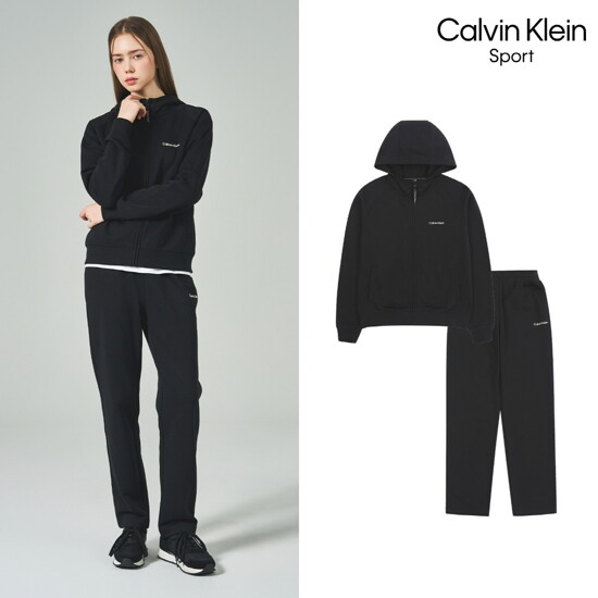 [26년신상] Calvin Klein 스포츠 여성 데일리 셋업 (집업+팬츠) 2종