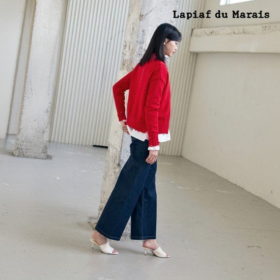 라삐아프 26SS 워시드 세미 와이드 크롭 데님 팬츠 1 + 1세트 [런칭 가격 79,900원] 2
