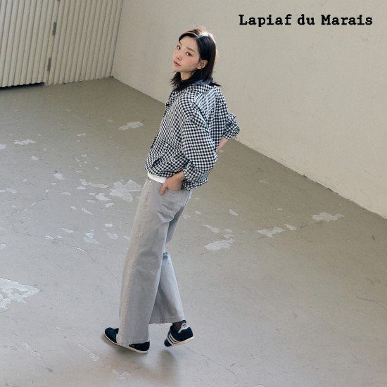 라삐아프 26SS 워시드 세미 와이드 크롭 데님 팬츠 1 + 1세트 [런칭 가격 79,900원] 3