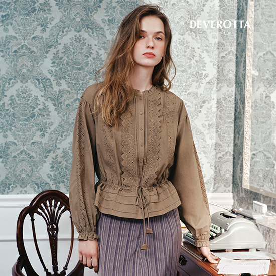 [최초가 89,900원] 26SS 아사면100 아일렛 블라우스