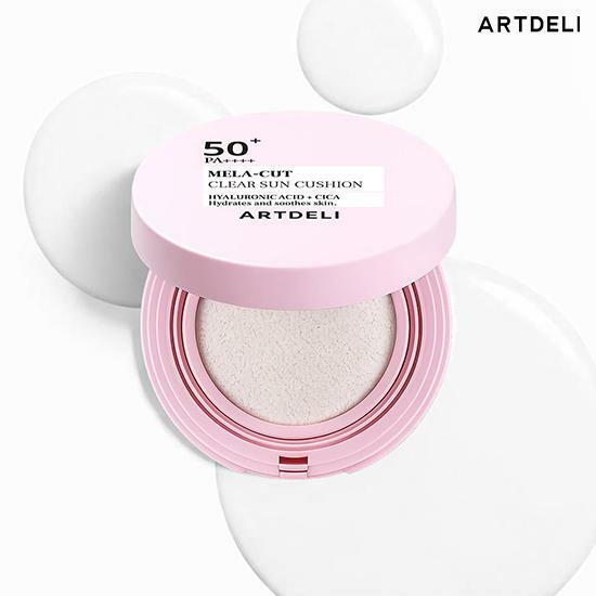 [롯데카드5%할인](단품) 아트델리 멜라 컷 클리어 선쿠션 (SPF 50+, PA+++) 15g