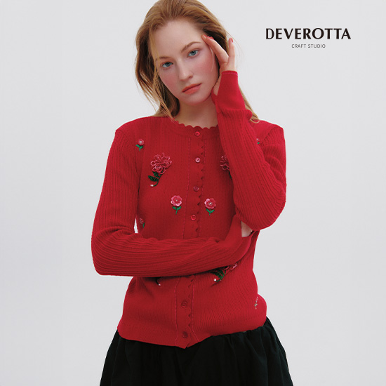 [최초가 139,000원] 26SS 도도새 아플리케 플라워 골지 가디건 3