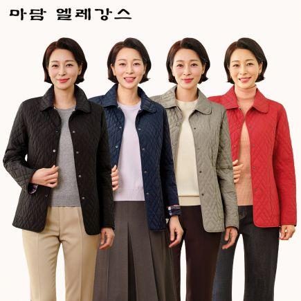 [마담엘레강스] 에이스 체크 리버시블 자수 퀼팅 자켓