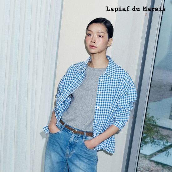 라삐아프 26SS 깅엄체크 아우터 스트링 셔킷 1종 [런칭 가격 69,900원]