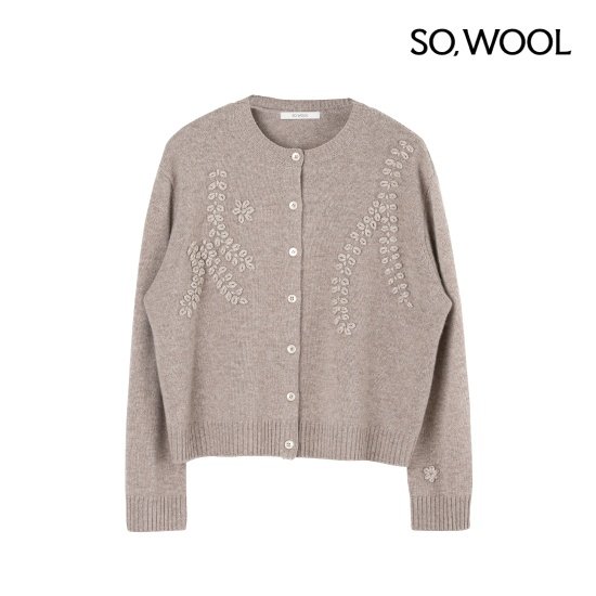 쏘울 25FW 자수 캐시 라운드넥 가디건 [런칭 가격 139,900원] 4