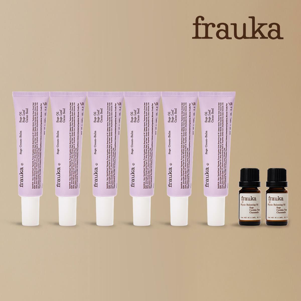 [삼성카드5%할인][매니아]프라우카 세이지 크림 밤 35ml *6통 + 프라우카 피지오앰플오일 10ml *2병 