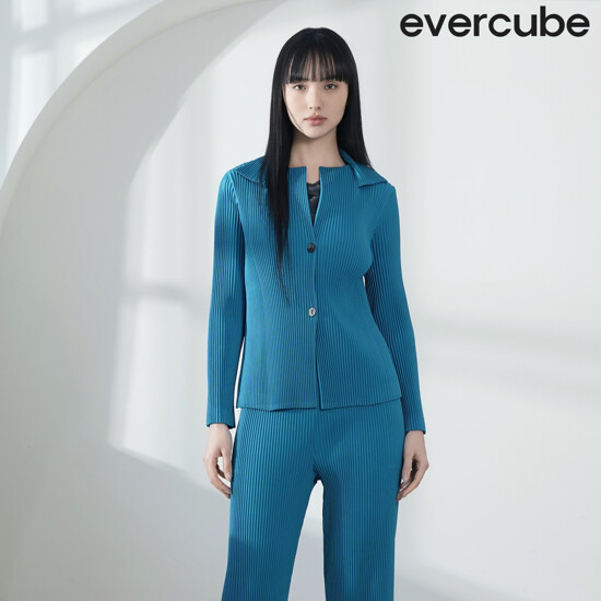 [런칭가369000원]에바큐브 26SS 크리스탈플리츠 투버튼 자켓 3