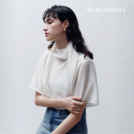 [화이트+블랙 77,88 only /방송에서만이구성] 26SS 실크블렌드 스카프 블라우스 1+1 2