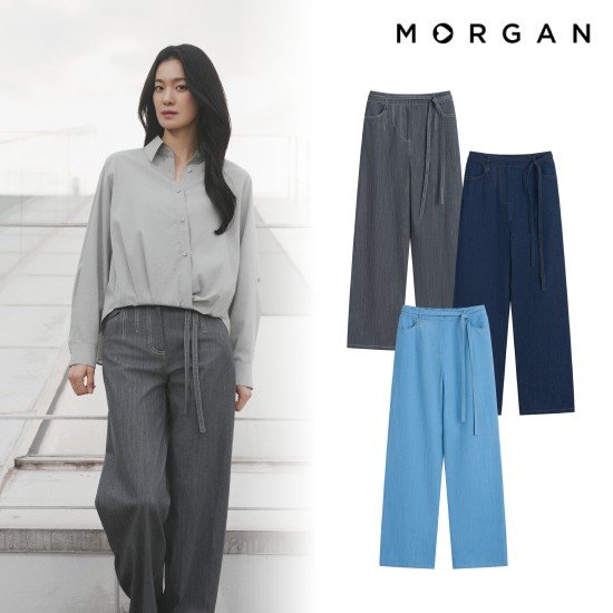 모르간 26SS 린넨라이크 벨티드 데님 [런칭 가격 79,900원] 4
