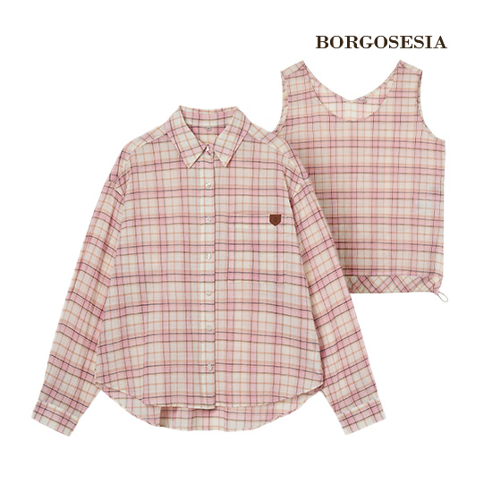 [최초가 89,900원] 26SS 크링클 체크 앙상블2종 3