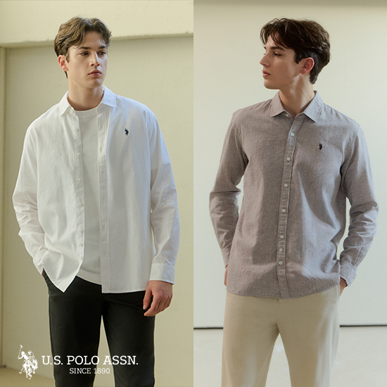 [2만인하][U.S POLO ASSN.] 26SS 프렌치린넨 블렌디드 셔츠 2종 남성