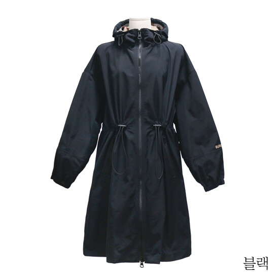 버버리 후드 모던 롱 윈드브레이커