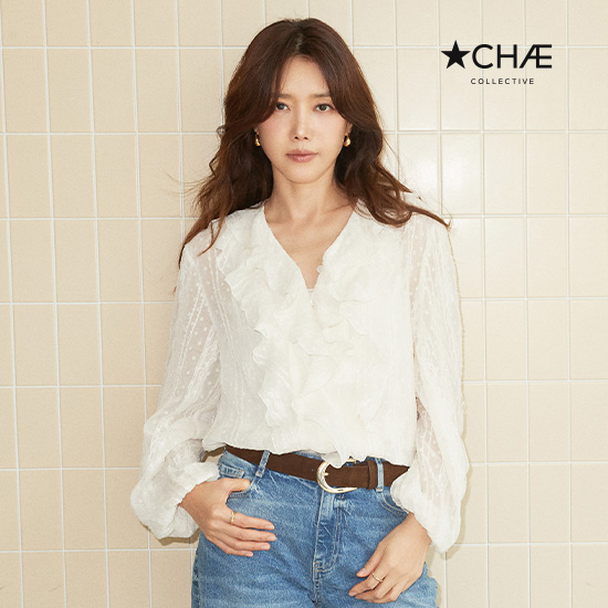 26SS 러플 패고딩 블라우스+이너탑