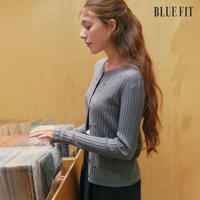 [삼성카드5%할인][론칭가 69,900원→2만원↓] 블루핏 플라워 리브 가디건 (Atelier Line)