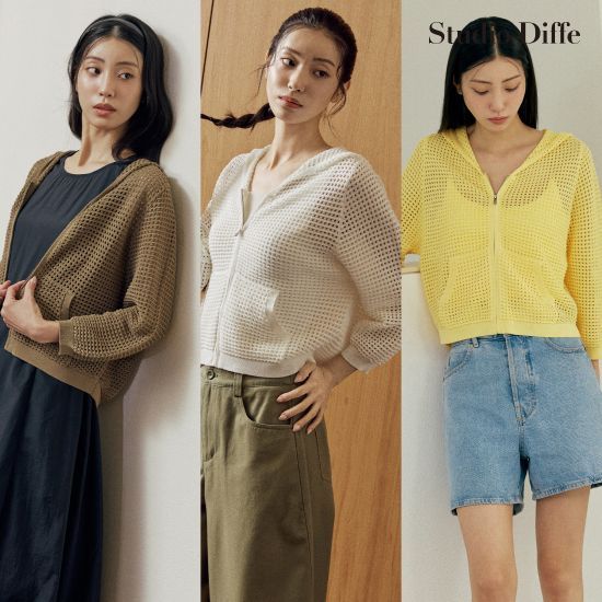 스튜디오디페 26SS 크로쉐 후드 니트 재킷 2종[런칭 가격 79,900원] 4