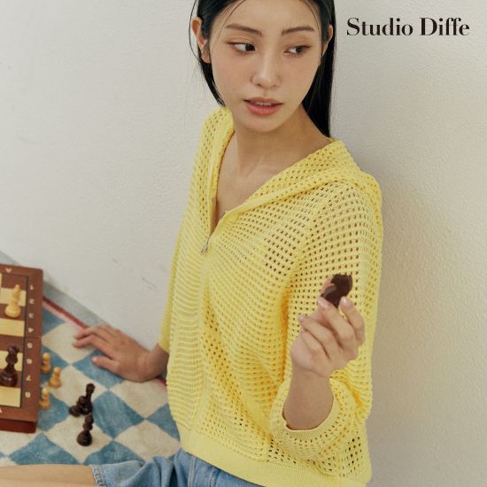 스튜디오디페 26SS 크로쉐 후드 니트 재킷 2종[런칭 가격 79,900원] 3