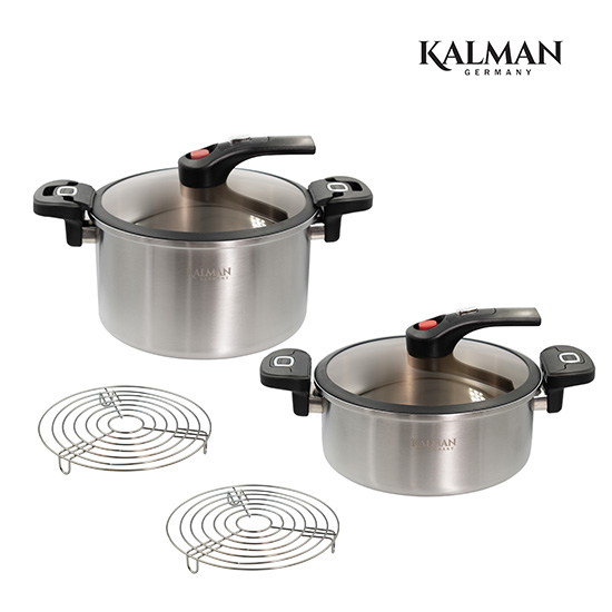[6L+4L] 칼만 통3중 저압냄비 2종+스텐찜판 2p