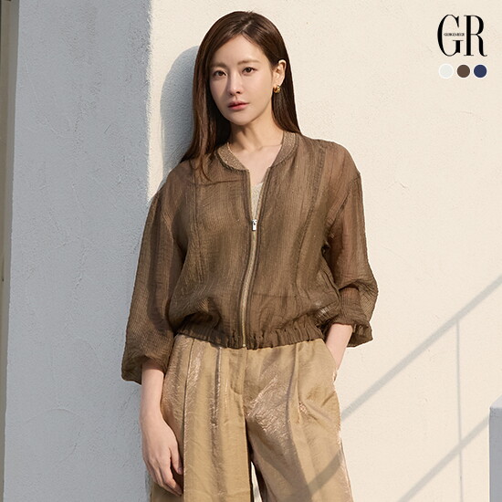 ○26SS 리오셀 블렌디드 시스루 집업 자켓 3종