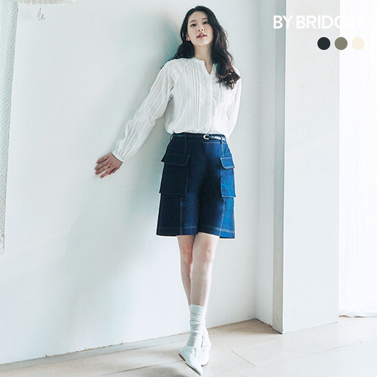 ○(런칭가 69,900원) 26SS 옥스포드 코튼 100 스티치 하프팬츠 3종(+벨트) 3