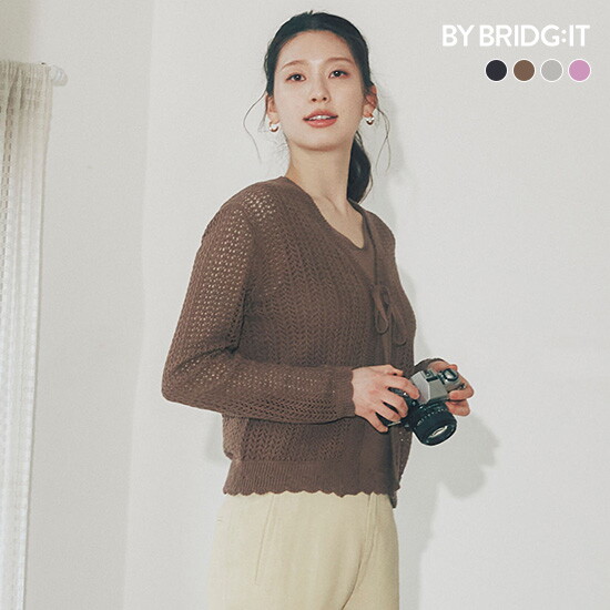 ○(런칭가 59,900원) 26SS 이태리코튼 블렌드 크로셰 가디건+니트 SET 4